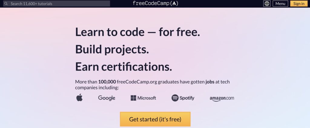 Free Code Camp Online Learning Platforms